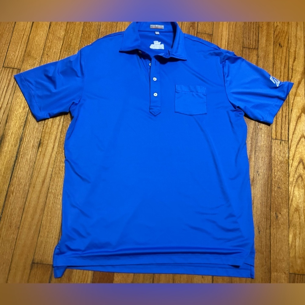 Peter Millar Summer Comfort Men Embroidered Short Sleeve Golf Polo Shirt Size L‎